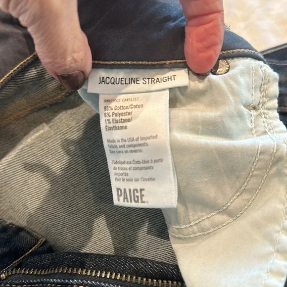 Paige straight leg jeans. - Picture 4 of 5